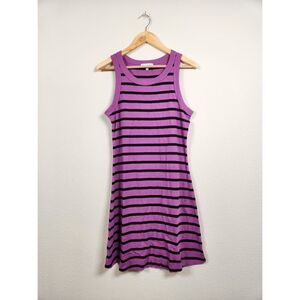 Michael Stars Purple & Black Striped Tank Dress | Size M